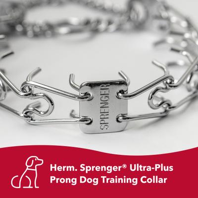 Show full view: Herm Sprenger Ultra-Plus Short Links Dog Prong Training Collar, Chrome, 18-in neck, 3.0-mm wide slide 2 of 7