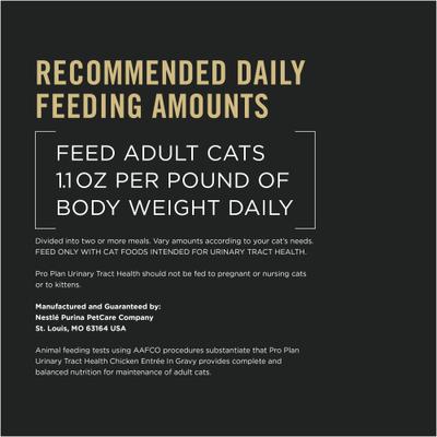 Show full view: Purina Pro Plan Urinary Tract Health Adult Chicken Entree in Gravy Canned Cat Food, 3-oz can, case of 24 slide 10 of 12
