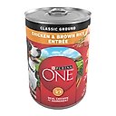Purina ONE SmartBlend Adult Classic Ground Chicken & Brown Rice Entree Canned Dog Food, 13-oz, case of 12