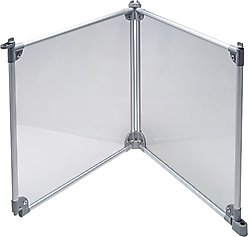 Front Row 2-Panel Transparent Panels & Aluminum Rods Foldable Dog & Cat Expansion Kit, Silver/Clear