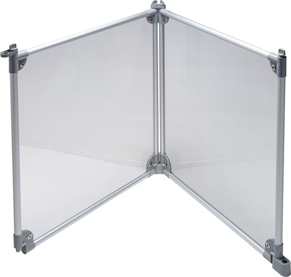 Show full view: Front Row 2-Panel Transparent Panels & Aluminum Rods Foldable Dog & Cat Expansion Kit, Silver/Clear slide 1 of 5