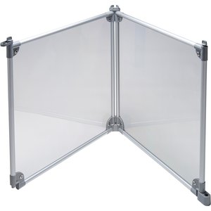 Front Row 2-Panel Transparent Panels & Aluminum Rods Foldable Dog & Cat Expansion Kit, Silver/Clear