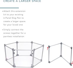 Front Row 2-Panel Transparent Panels & Aluminum Rods Foldable Dog & Cat Expansion Kit, Charcoal/Clear slide 2 of 4