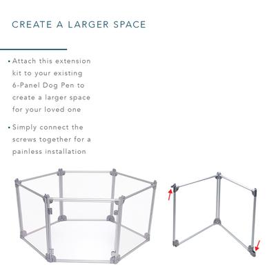 Show full view: Front Row 2-Panel Transparent Panels & Aluminum Rods Foldable Dog & Cat Expansion Kit, Gold/Clear slide 3 of 5