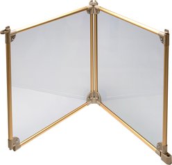 Front Row 2-Panel Transparent Panels & Aluminum Rods Foldable Dog & Cat Expansion Kit, Gold/Clear
