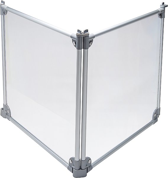 Show full view: Front Row 2-Panel Transparent Panels & Aluminum Rods Foldable Dog & Cat Expansion Kit, Silver/Clear slide 4 of 5
