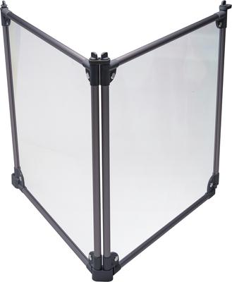 Show full view: Front Row 2-Panel Transparent Panels & Aluminum Rods Foldable Dog & Cat Expansion Kit, Charcoal/Clear slide 4 of 5