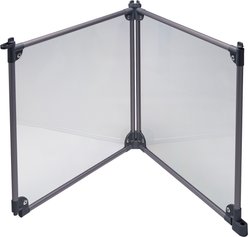 Front Row 2-Panel Transparent Panels & Aluminum Rods Foldable Dog & Cat Expansion Kit, Charcoal/Clear slide 1 of 4