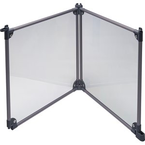 Front Row 2-Panel Transparent Panels & Aluminum Rods Foldable Dog & Cat Expansion Kit, Charcoal/Clear