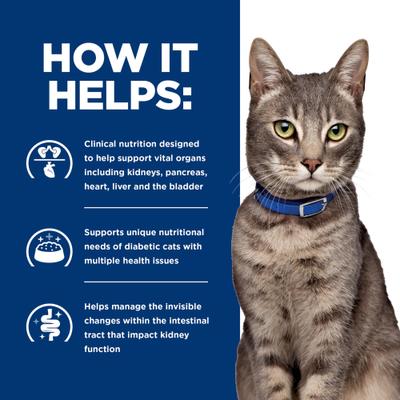 Show full view: Hill's Prescription Diet Multi-Organ Support Chicken Dry Cat Food, 4-lb bag slide 7 of 10