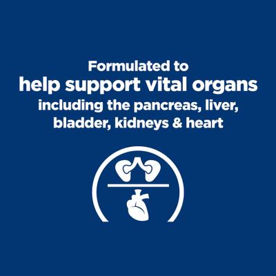 Show full view: Hill's Prescription Diet Multi-Organ Support Chicken Dry Cat Food, 4-lb bag slide 5 of 10