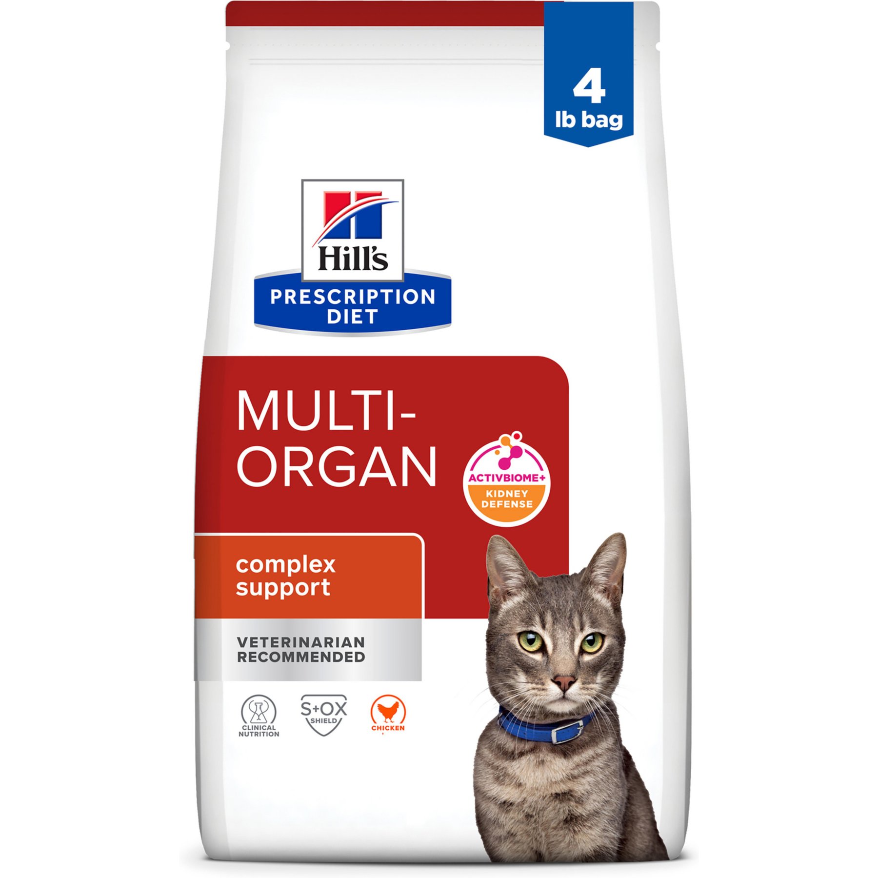 Hill's Prescription Diet Multi-Organ Support Chicken Dry Cat Food, 4-lb bag
