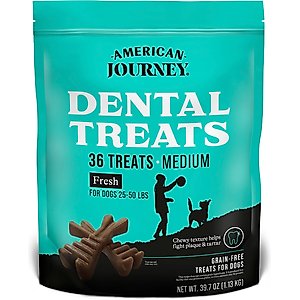 American Journey Grain-Free Medium Dental Dog Treats Mint Flavor, 36 count