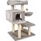 Show in main carousel: GOOPAWS 43-in Faux Fur Top Perch Cat Tree & Condo, Light Grey slide 2 of 7