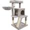 Show in main carousel: GOOPAWS 38-in Faux Fur Top Perch Cat Tree & Condo with Basket, Light Grey slide 1 of 7