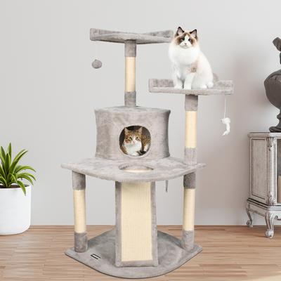 Show full view: GOOPAWS 3-Tier 50-in Faux Fur Cat Tree & Condo, Light Grey slide 7 of 8