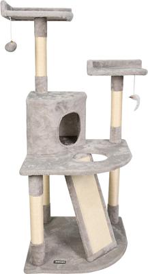 Show full view: GOOPAWS 3-Tier 50-in Faux Fur Cat Tree & Condo, Light Grey slide 2 of 8