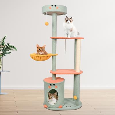 Show full view: GOOPAWS 3-Tier 59-in Faux Fur Cat Tree & Condo with Hammock, Sage Green slide 7 of 7