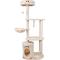 Show in main carousel: GOOPAWS 3-Tier 59-in Faux Fur Cat Tree & Condo with Hammock, Cream slide 1 of 7