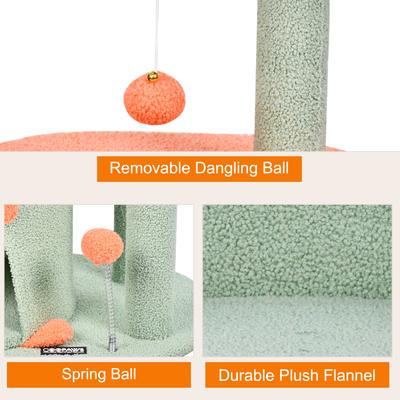 Show full view: GOOPAWS 34-in Faux Fur Top Perch Cat Tree & Condo, Sage Green slide 5 of 8