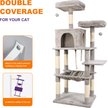 Show in main carousel: GOOPAWS Multi-Level 63-in Faux Fur Cat Tree & Condo with Hammock, Light Grey slide 3 of 7
