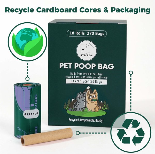 Show full view: ATIFBOP Recycled Plastic Poop Bags, Scented, 600 count slide 6 of 8