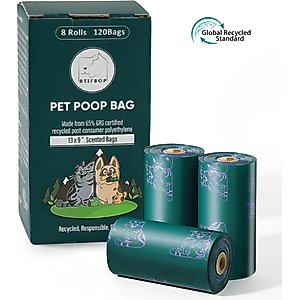 ATIFBOP Recycled Plastic Poop Bags, Scented, 120 count
