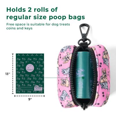 Show full view: ATIFBOP Leash Attachment Poop Bag Dispenser with Bags, 30 count, Scented, Pink slide 3 of 8