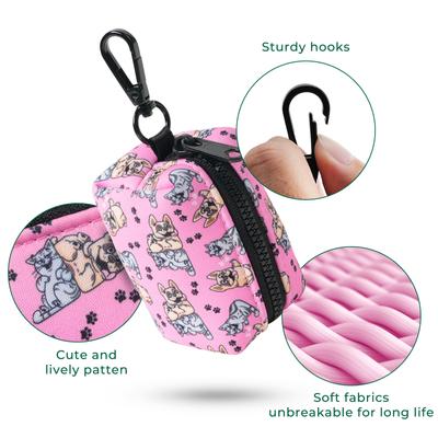 Show full view: ATIFBOP Leash Attachment Poop Bag Dispenser with Bags, 30 count, Scented, Pink slide 4 of 8