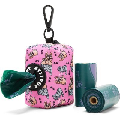ATIFBOP ATIFBOP Leash Attachment Poop Bag Dispenser with Bags, 30 count, Scented, Pink