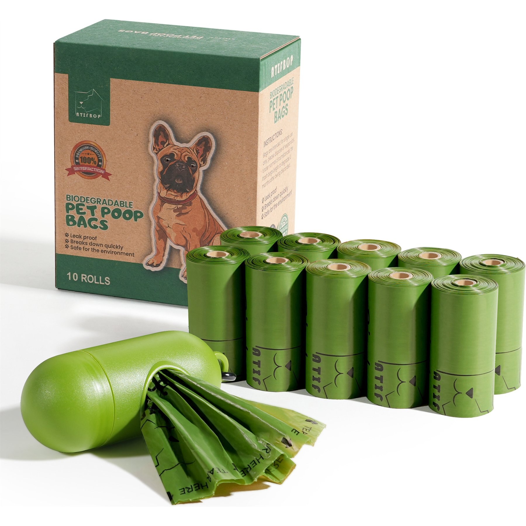 ATIFBOP Poop Bags, Refill Rolls, Lemon Scented, 150 count