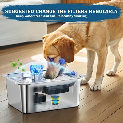 Show full view: PetNF Stainless Stell Dog Water Fountain Replacement Filters, 4 count slide 6 of 6