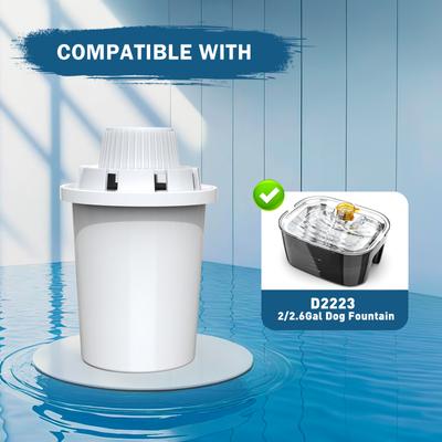 Show full view: PetNF Stainless Stell Dog Water Fountain Replacement Filters, 4 count slide 4 of 6