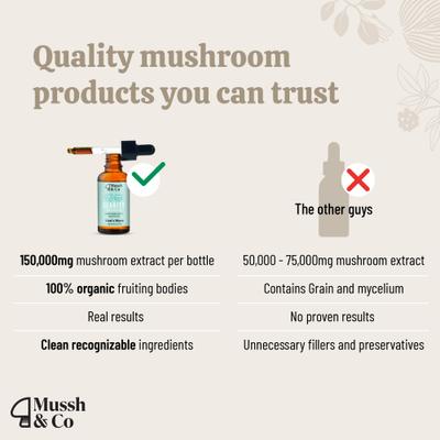 Show full view: Hemp Heros Mussh & Co Clarity Lions Mane Mushroom Liquid Supplement for Dogs & Cats, 1.69-fl oz bottle slide 7 of 8