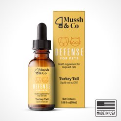 Hemp Heros Mussh & Co Defence Turkey Tail Mushroom Liquid Supplement for Dogs & Cats, 1.69-fl oz bottle
