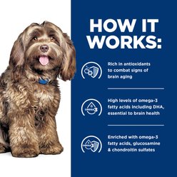 Hill's Prescription Diet Brain Care + j/d Joint Care Rice & Turkey Wet Dog Food, 13-oz can, case of 12 slide 2 of 9