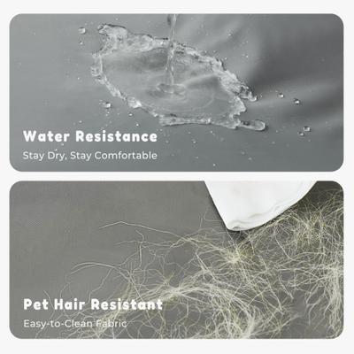 Show full view: Allisandro Reversible Outdoor Dog Bed with Removable Cover, Large, Grey/Red slide 6 of 6