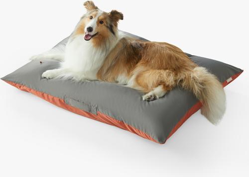 Show full view: Allisandro Reversible Outdoor Dog Bed with Removable Cover, Large, Grey/Red slide 3 of 6