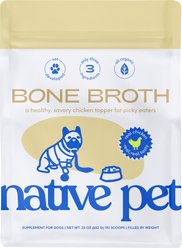 Native Pet Organic Chicken Bone Broth Powder Grain-Free Dog Food Topper, 23-oz tin