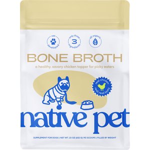 Native Pet Organic Chicken Bone Broth Powder Grain-Free Dog Food Topper, 23-oz tin