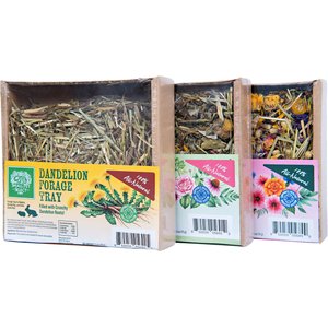 Small Pet Select Dandelion, Herb Mix & Flower Forage Mix Small Pet Food, 2.5-oz trays, 3 count