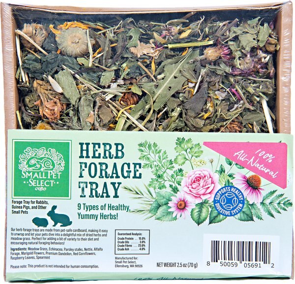 Small Pet Select Dandelion, Herb Mix & Flower Forage Mix Small Pet Food, 2.5-oz trays, 3 count