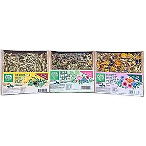 Small Pet Select Dandelion, Herb Mix & Flower Forage Mix Small Pet Food, 2.5-oz trays, 3 count