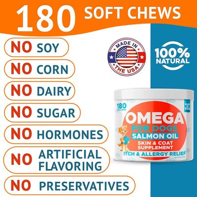 Show full view: GoodGrowlies Allergy Relief & Itch Relief with Omega 3 Skin & Coat with Alaskan Fish Oil Chew Supplement for Dogs, 180 count slide 8 of 11