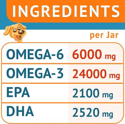 Show full view: GoodGrowlies Allergy Relief & Itch Relief with Omega 3 Skin & Coat with Alaskan Fish Oil Chew Supplement for Dogs, 180 count slide 4 of 11