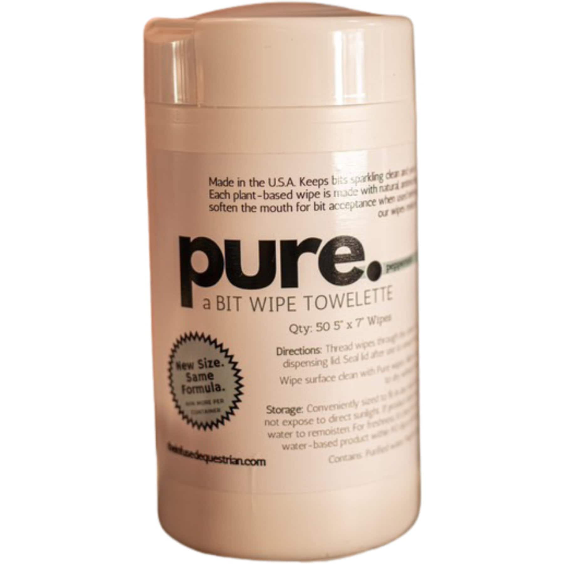 The Infused Equestrian Pure. A Bit Wipe Horse Bit Wipes, 50 count