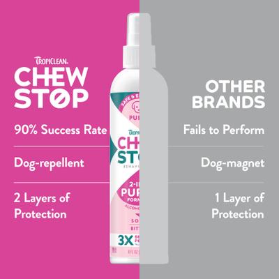 Show full view: TropiClean Chew Stop Puppy Deterrent Spray, 8-fl oz bottle slide 7 of 12