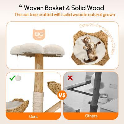 Show full view: Wisfor 44-in Modern Cotton Cat Tree, Beige slide 8 of 11