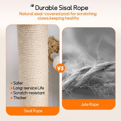 Show full view: Wisfor 39-in Modern Cotton Cat Tree, Beige slide 4 of 10