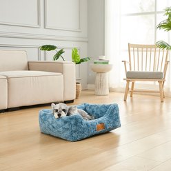 JESSICA SIMPSON Luxurious Ultra Plush Calming Cuddler Dog & Cat Bed with Removable Cover, Blue slide 2 of 4